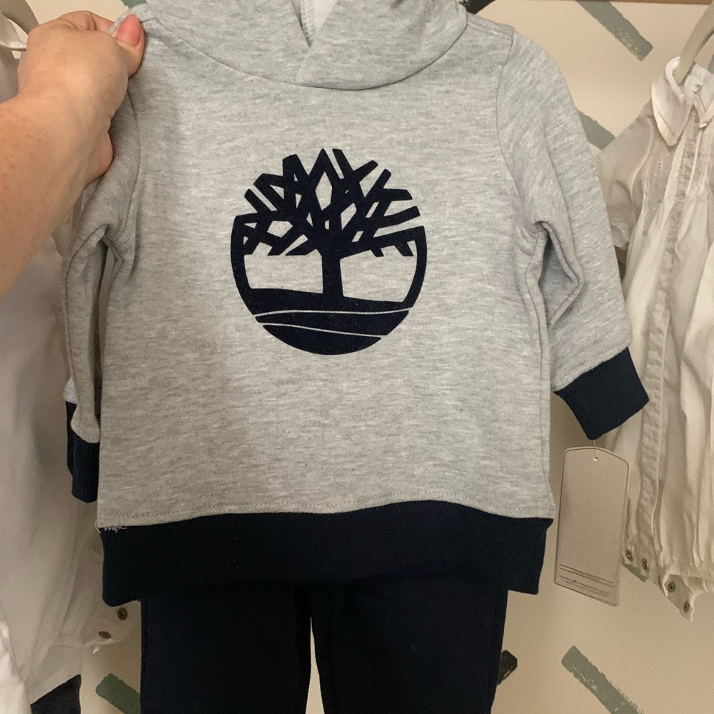 Timberland 12 month set, sweatshirt and sweatpants